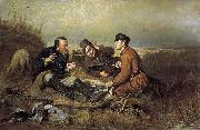 Vasily Perov The Hunters at Rest oil painting artist